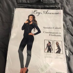 Black spandex catsuit